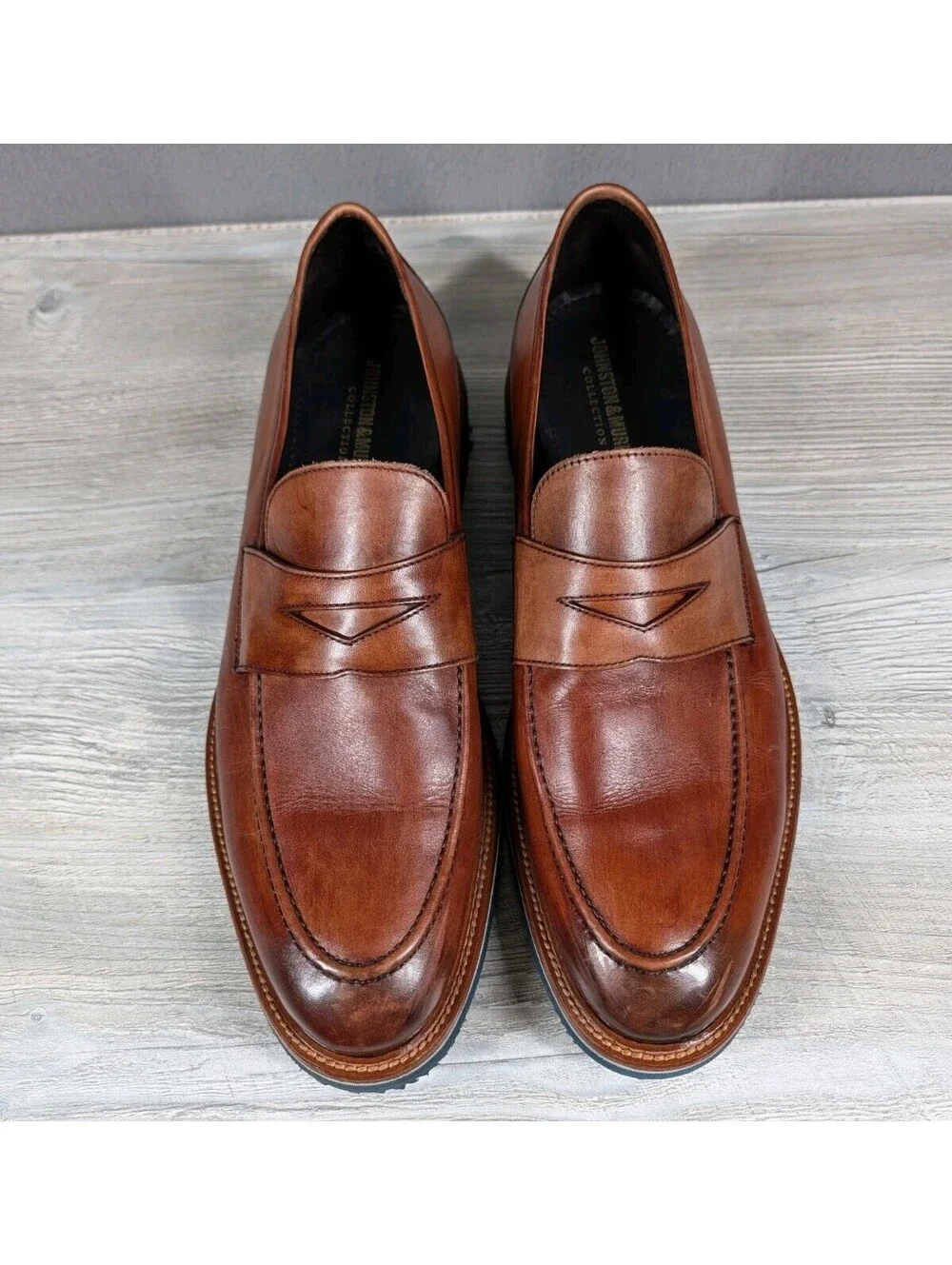 Johnston & Murphy Brown Leather Penny Loafers Size 13